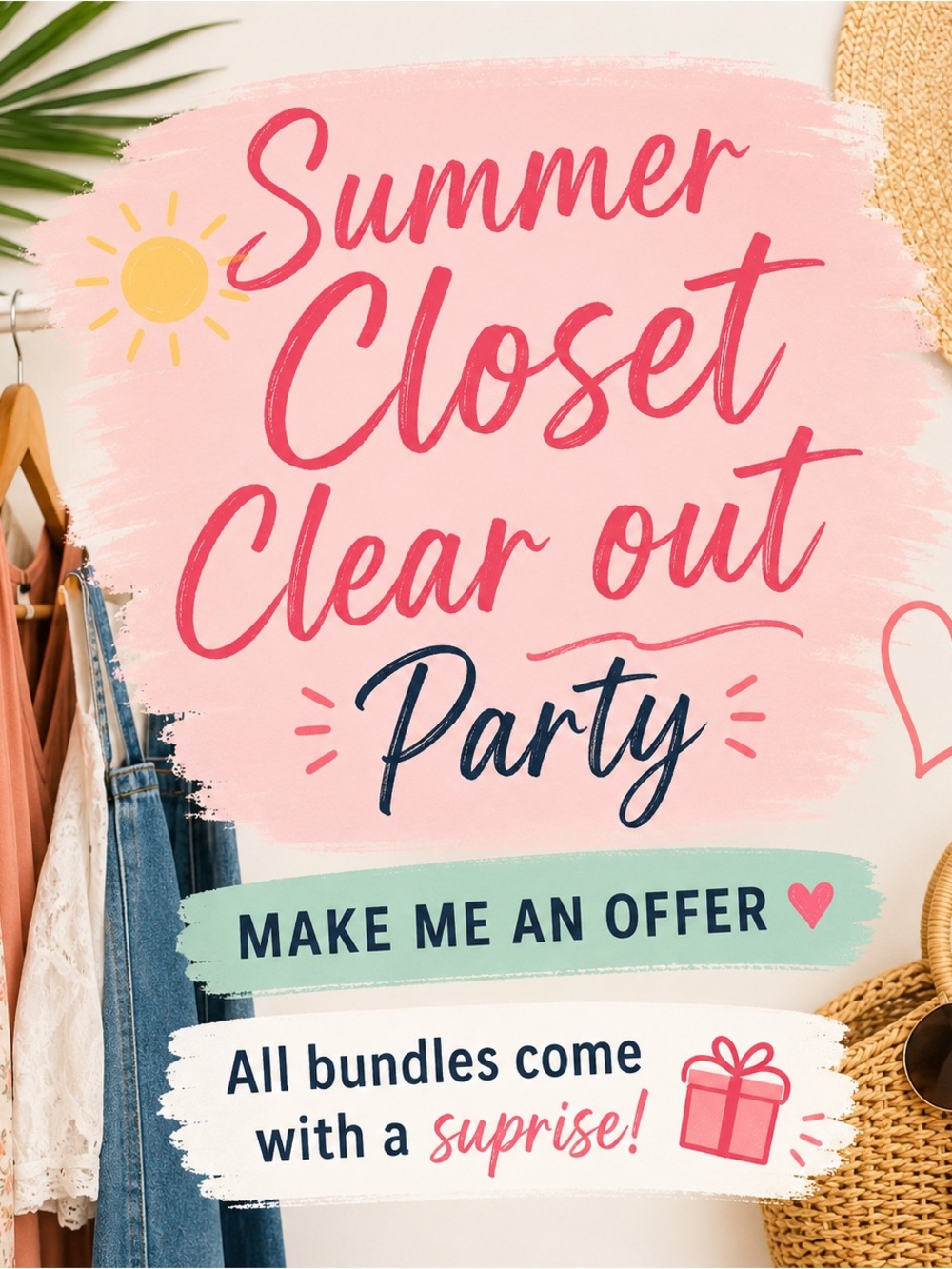 Summer Closet Clear Out Party - Pink